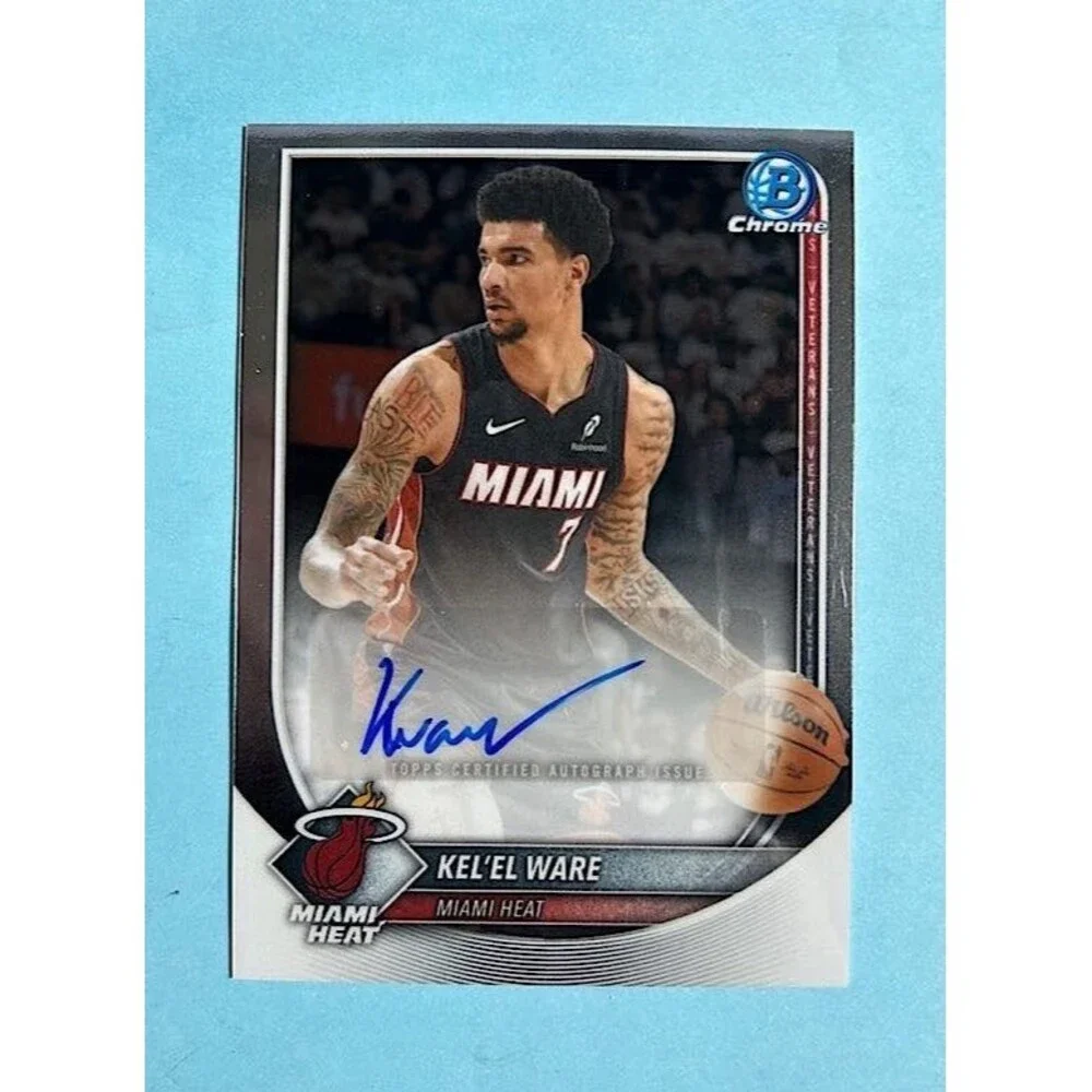 Kel'el Ware,Miami Heat 2025-26 Bowman ChromeTopps Certified Autograph Card#BCAKW